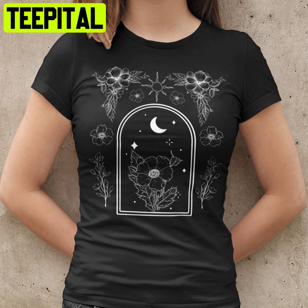 Beautiful Flower By The Window Cute Aesthetic Floral Unisex T-Shirt Beautiful Flower By The Window Cute Aesthetic Floral Unisex T-Shirt