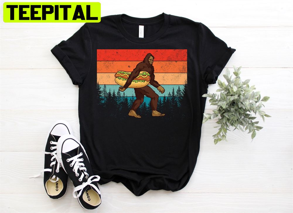 Bigfoot Sasquatch Yeti Hot Dog Unisex T-Shirt Bigfoot Sasquatch Yeti Hot Dog Unisex T-Shirt