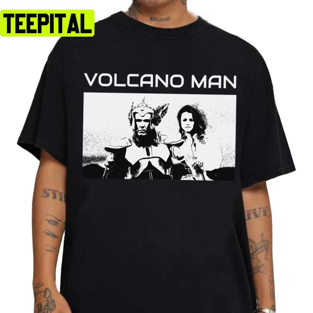 Black And White Art Volcano Man Fire Saga Eurovision Unisex T-Shirt Black And White Art Volcano Man Fire Saga Eurovision Unisex T-Shirt