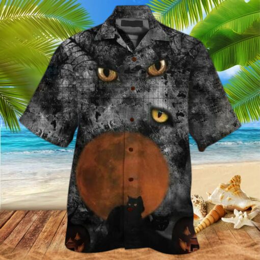 Black Cat 3d All Over Print Summer Button Design For Halloween Hawaii Shirt Black Cat 3d All Over Print Summer Button Design For Halloween Hawaii Shirt