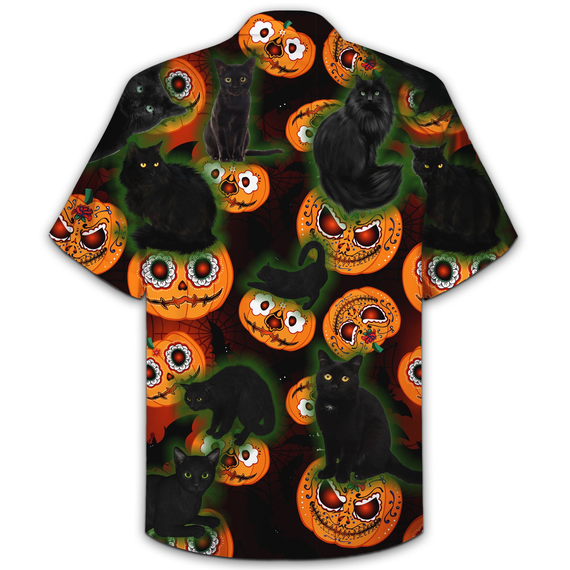 Black Cat 3d All Over Print Summer Button Design For Halloween Hawaii Shirt Black Cat 3d All Over Print Summer Button Design For Halloween Hawaii Shirt