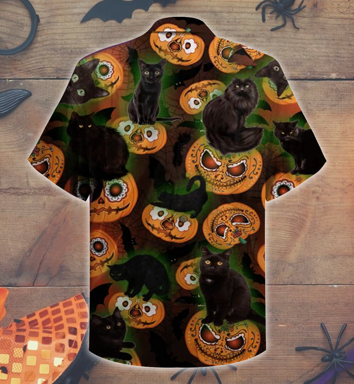 Black Cat 3d All Over Print Summer Button Design For Halloween Hawaii Shirt Black Cat 3d All Over Print Summer Button Design For Halloween Hawaii Shirt