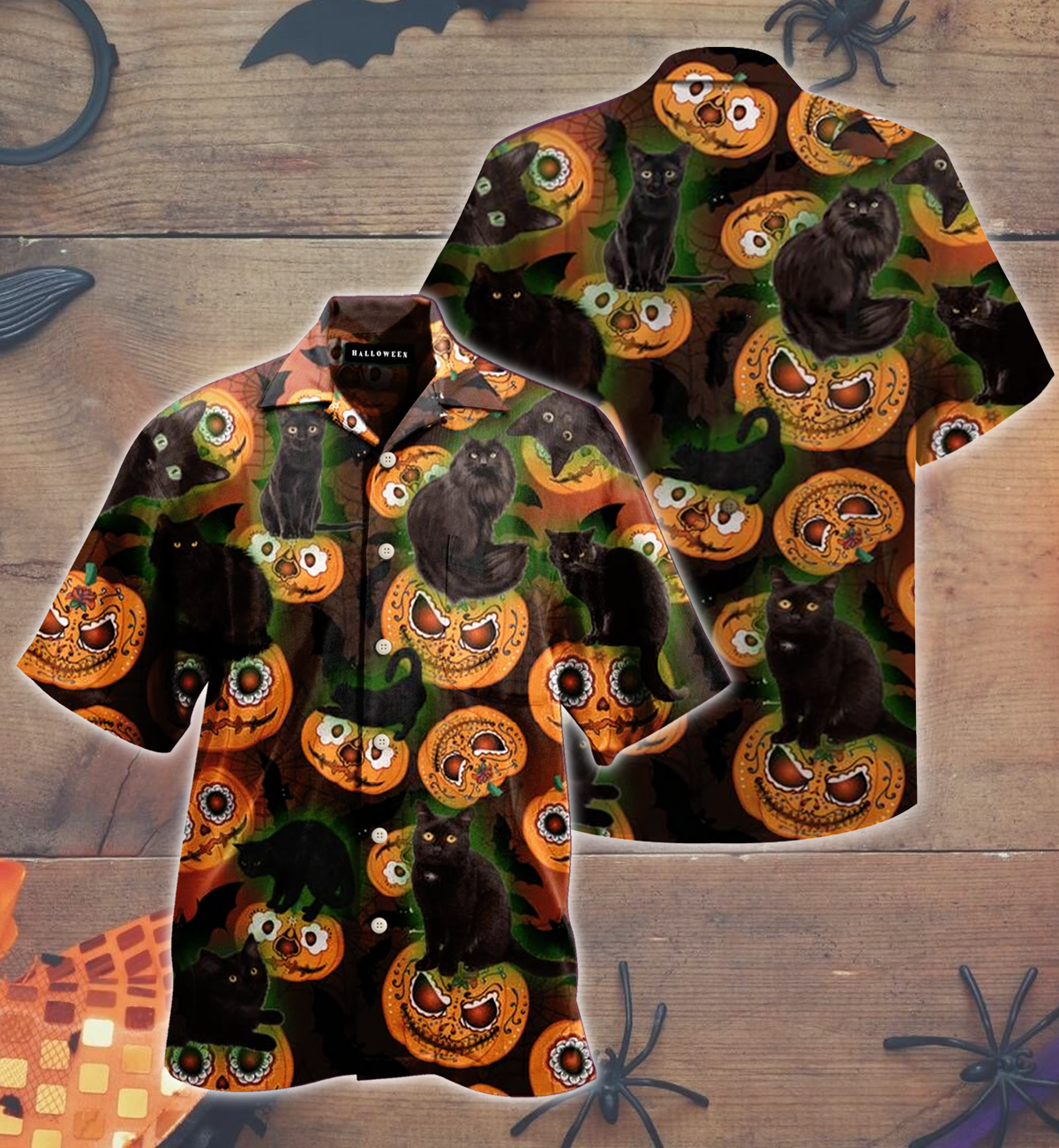 Black Cat 3d All Over Print Summer Button Design For Halloween Hawaii Shirt Black Cat 3d All Over Print Summer Button Design For Halloween Hawaii Shirt