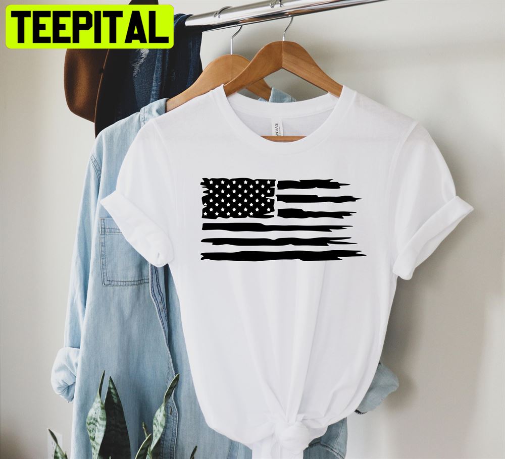 Black Usa Flag Unisex T-Shirt Black Usa Flag Unisex T-Shirt