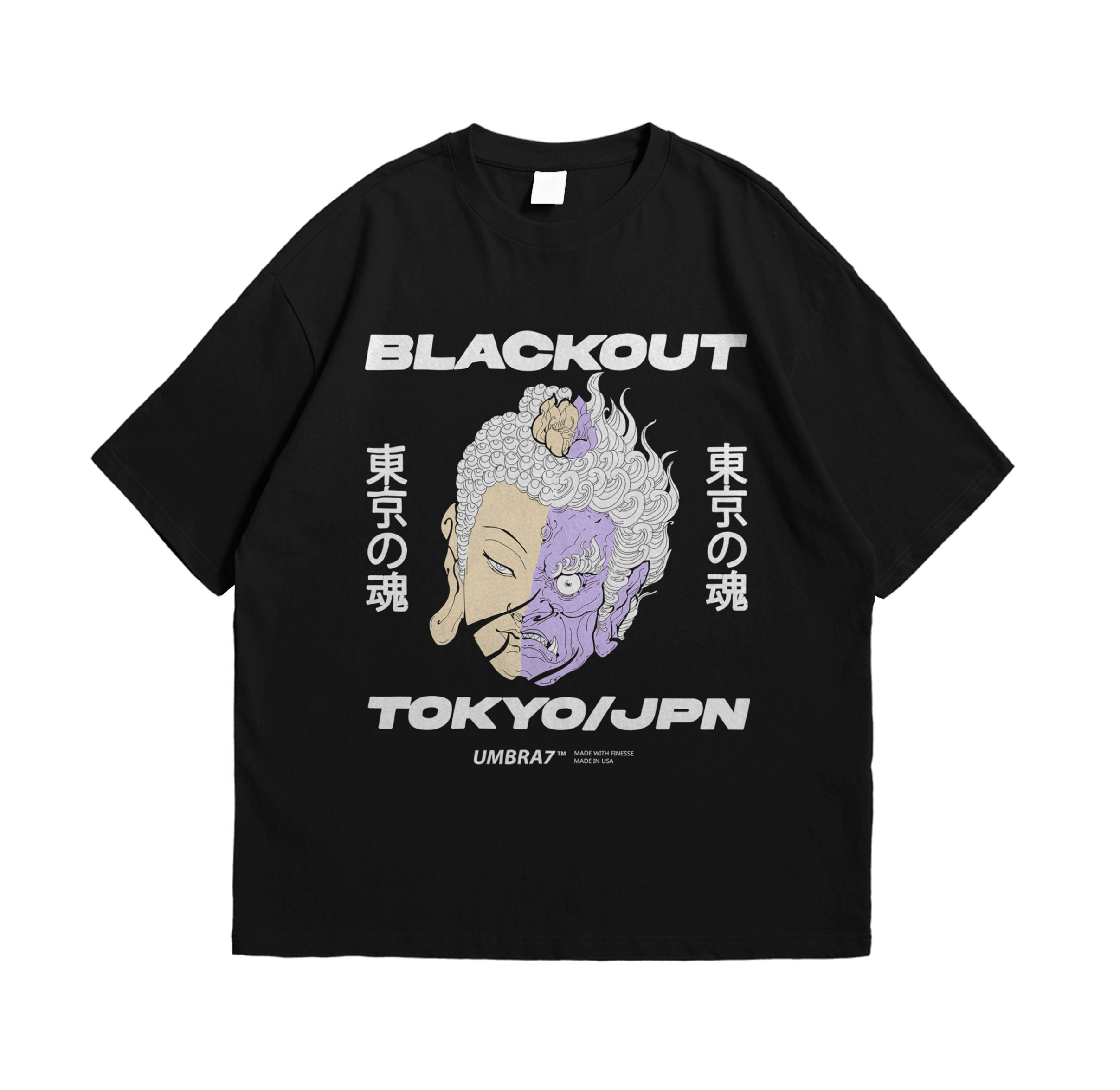 Blackout Urban Artwork Graphic Japanese Unisex T-Shirt Blackout Urban Artwork Graphic Japanese Unisex T-Shirt