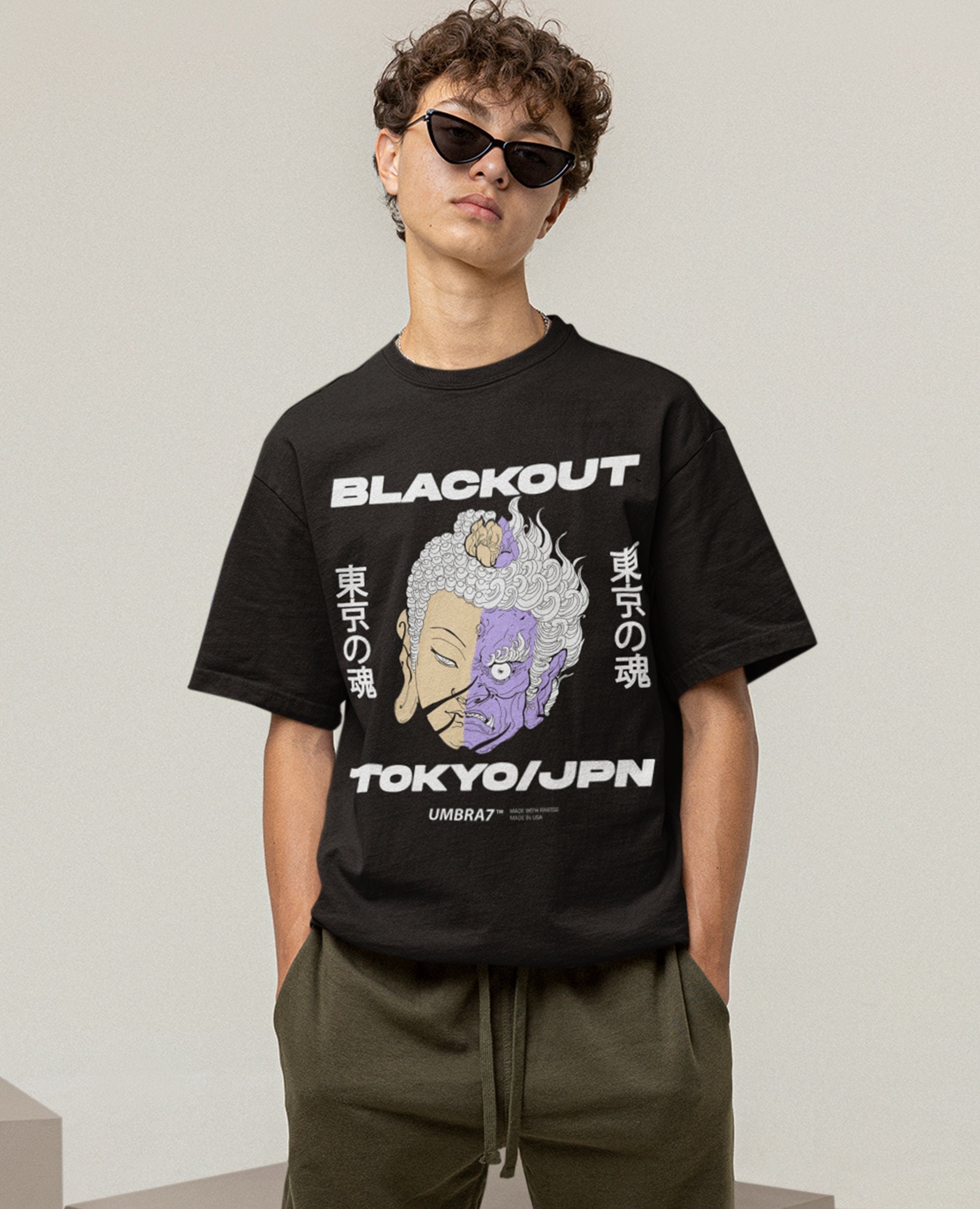 Blackout Urban Artwork Graphic Japanese Unisex T-Shirt Blackout Urban Artwork Graphic Japanese Unisex T-Shirt