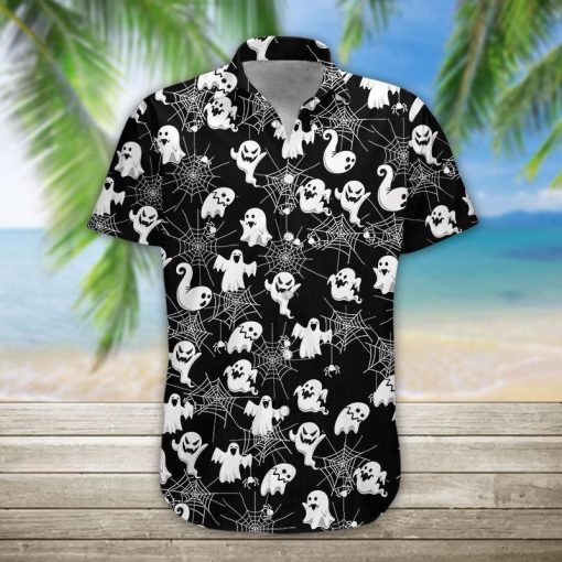 Boo 3d All Over Print Summer Button Design For Halloween Hawaii Shirt