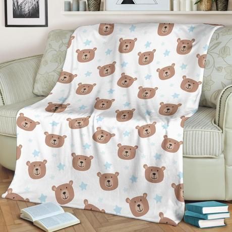 Brown Bear Face Best Seller Fleece Blanket Throw Blanket Gift Brown Bear Face Best Seller Fleece Blanket Throw Blanket Gift