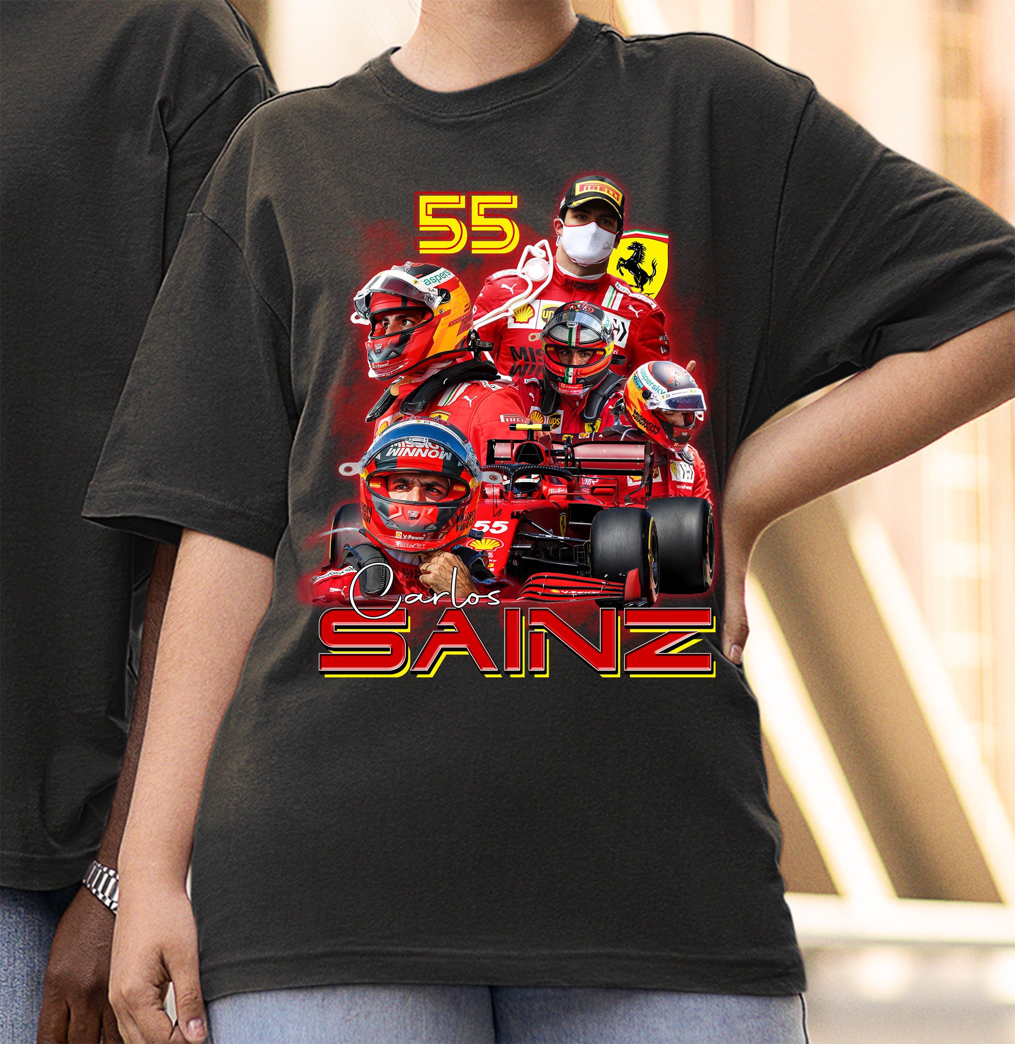 Carlos Sain Ferrari 55 Racer Car Fan Nascar Racing Formula 1 F1 Shirt Carlos Sain Ferrari 55 Racer Car Fan Nascar Racing Formula 1 F1 Shirt