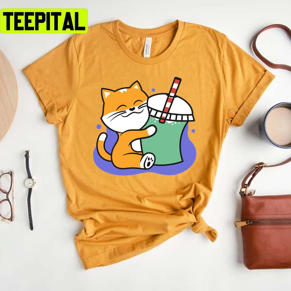 Cat Tea Hug Me Right Meow Design Unisex T-Shirt Cat Tea Hug Me Right Meow Design Unisex T-Shirt