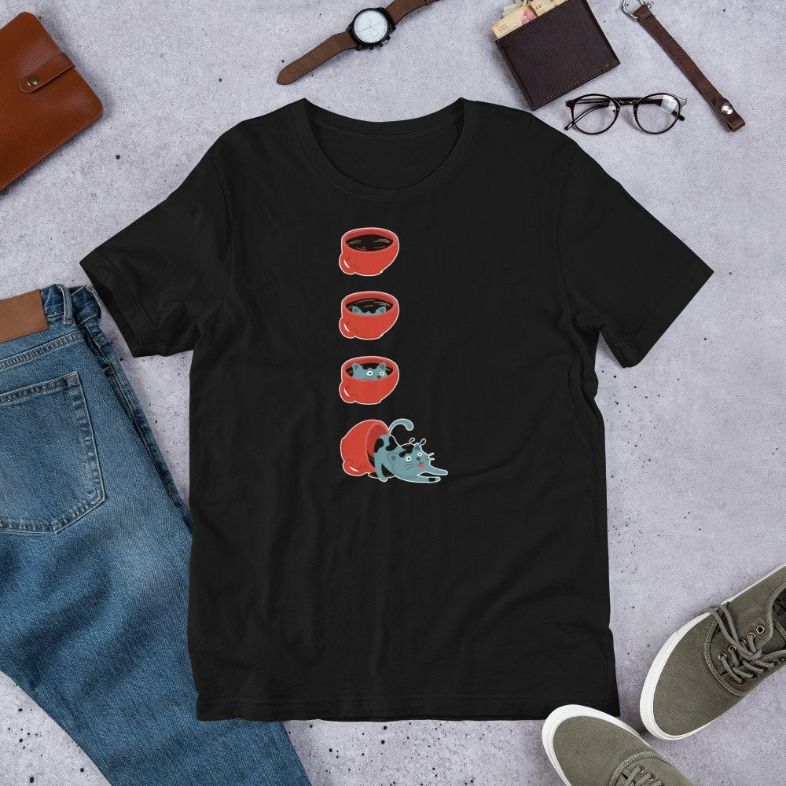 Cats In Black Coffee Cup Funny Cat Lover Gift Short-Sleeve Unisex T-Shirt Cats In Black Coffee Cup Funny Cat Lover Gift Short-Sleeve Unisex T-Shirt
