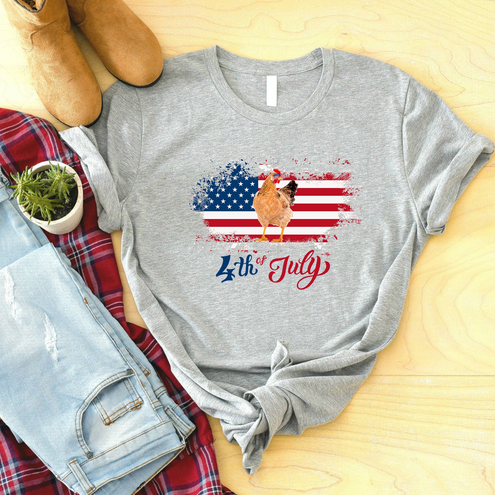 Chicken Independence Day 4th Of July Unisex T-Shirt Chicken Independence Day 4th Of July Unisex T-Shirt