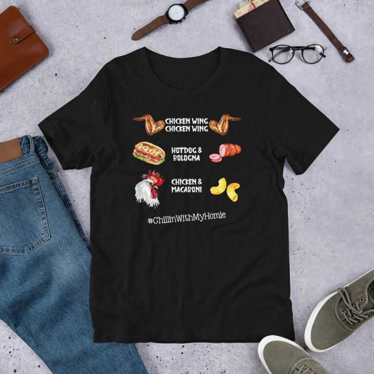 Chicken Wing Chicken Wing Hot Dog And Bologna Short-Sleeve Unisex T-Shirt Chicken Wing Chicken Wing Hot Dog And Bologna Short-Sleeve Unisex T-Shirt