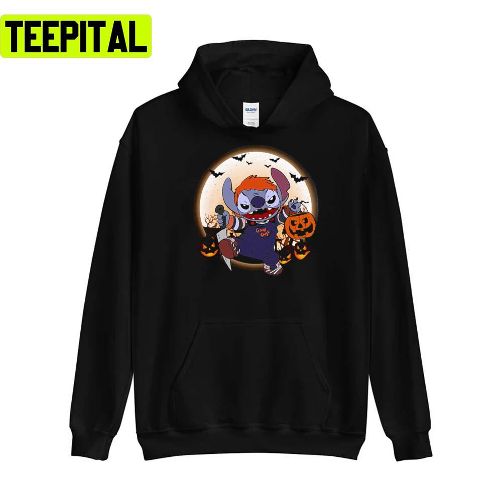 Chucky Killer Night Design For Halloween Stitch Unisex T-Shirt Chucky Killer Night Design For Halloween Stitch Unisex T-Shirt