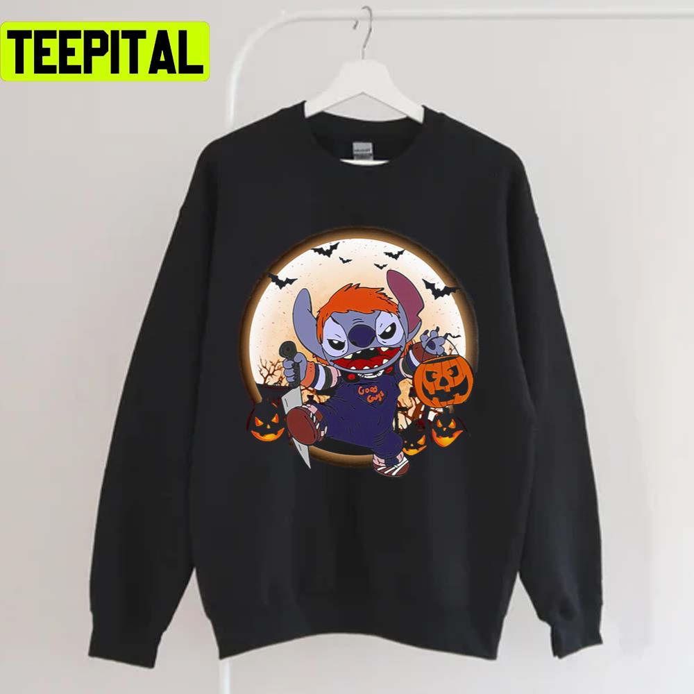 Chucky Killer Night Design For Halloween Stitch Unisex T-Shirt Chucky Killer Night Design For Halloween Stitch Unisex T-Shirt