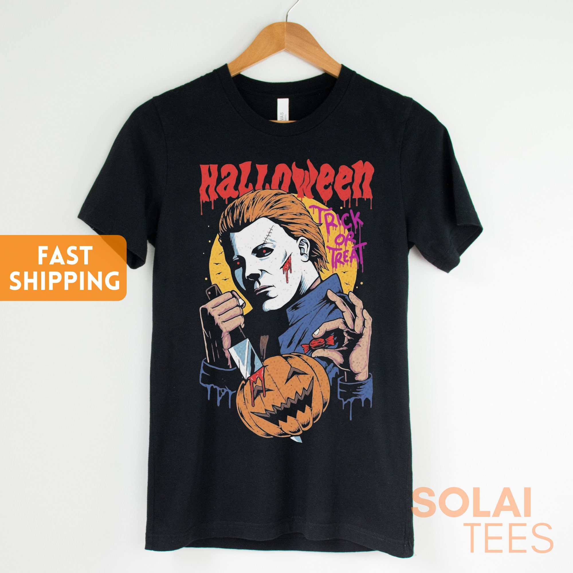 Clothes Trick Or Treat Michael Myers Horror Movie Gothic Halloween Unisex T-Shirt Clothes Trick Or Treat Michael Myers Horror Movie Gothic Halloween Unisex T-Shirt