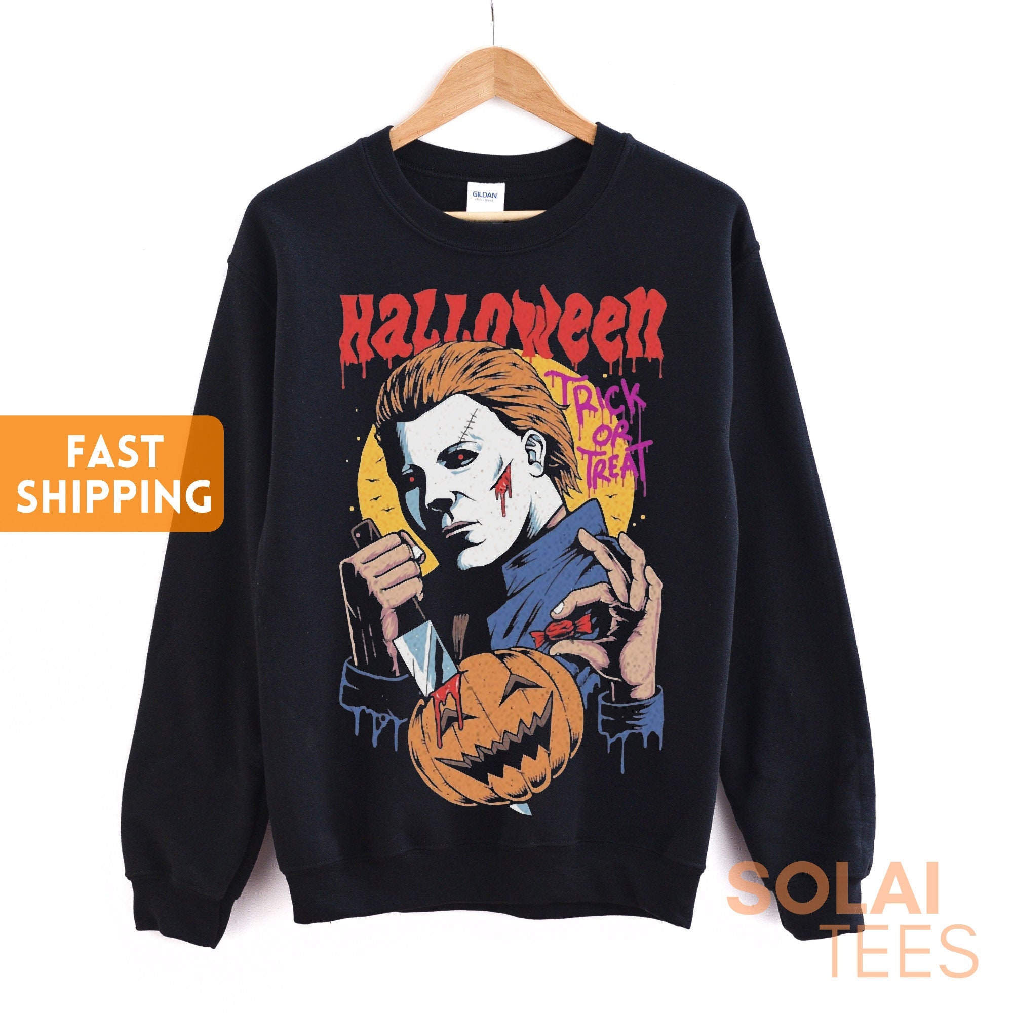 Clothes Trick Or Treat Michael Myers Horror Movie Gothic Halloween Unisex T-Shirt Clothes Trick Or Treat Michael Myers Horror Movie Gothic Halloween Unisex T-Shirt