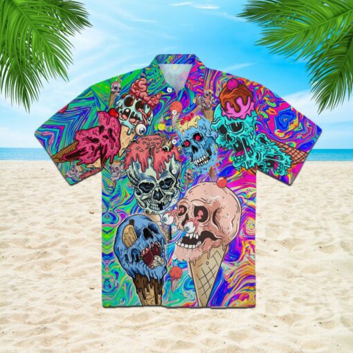 Clown Skull Ice Cream 3d All Over Print Button Design For Halloween Hawaii Shirt Clown Skull Ice Cream 3d All Over Print Button Design For Halloween Hawaii Shirt