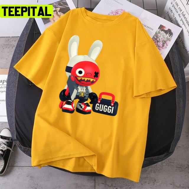 Cool Design Guggimon Bad Bunny Colored Unsex T-Shirt Cool Design Guggimon Bad Bunny Colored Unsex T-Shirt