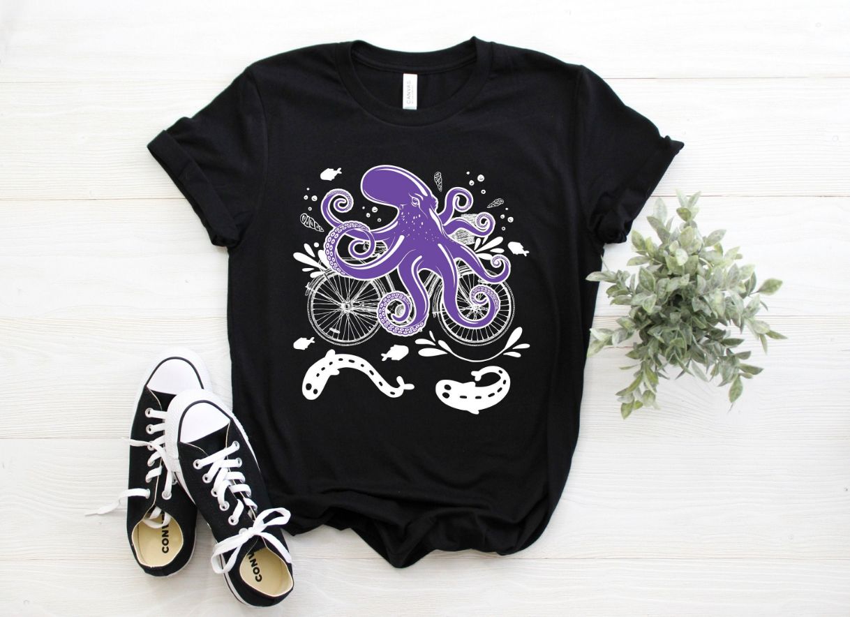Cool Octopus Riding A Bike Shirt Cool Octopus Riding A Bike Shirt