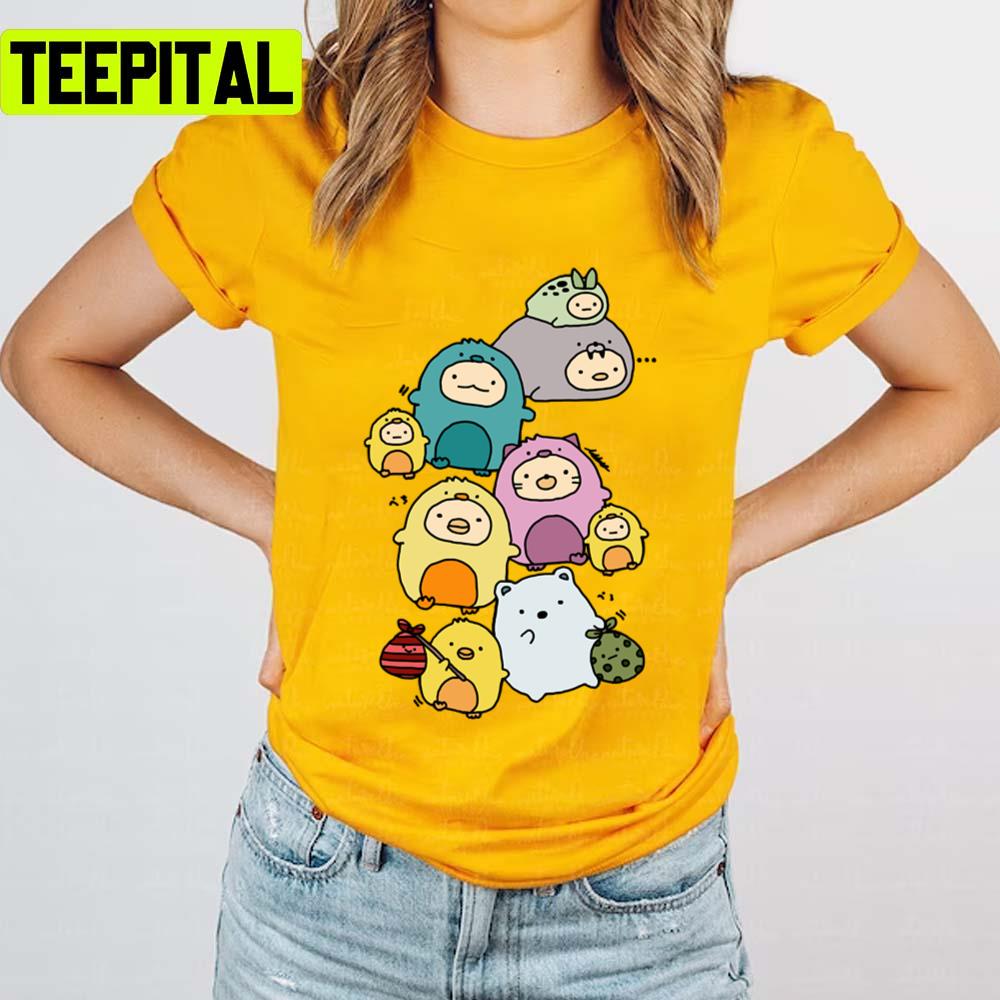 Cute Animals In Molang Cartoon Unisex T-Shirt Cute Animals In Molang Cartoon Unisex T-Shirt