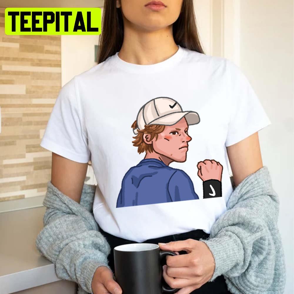 Cute Animated Portrait Jannik Sinner Unisex T-Shirt Cute Animated Portrait Jannik Sinner Unisex T-Shirt