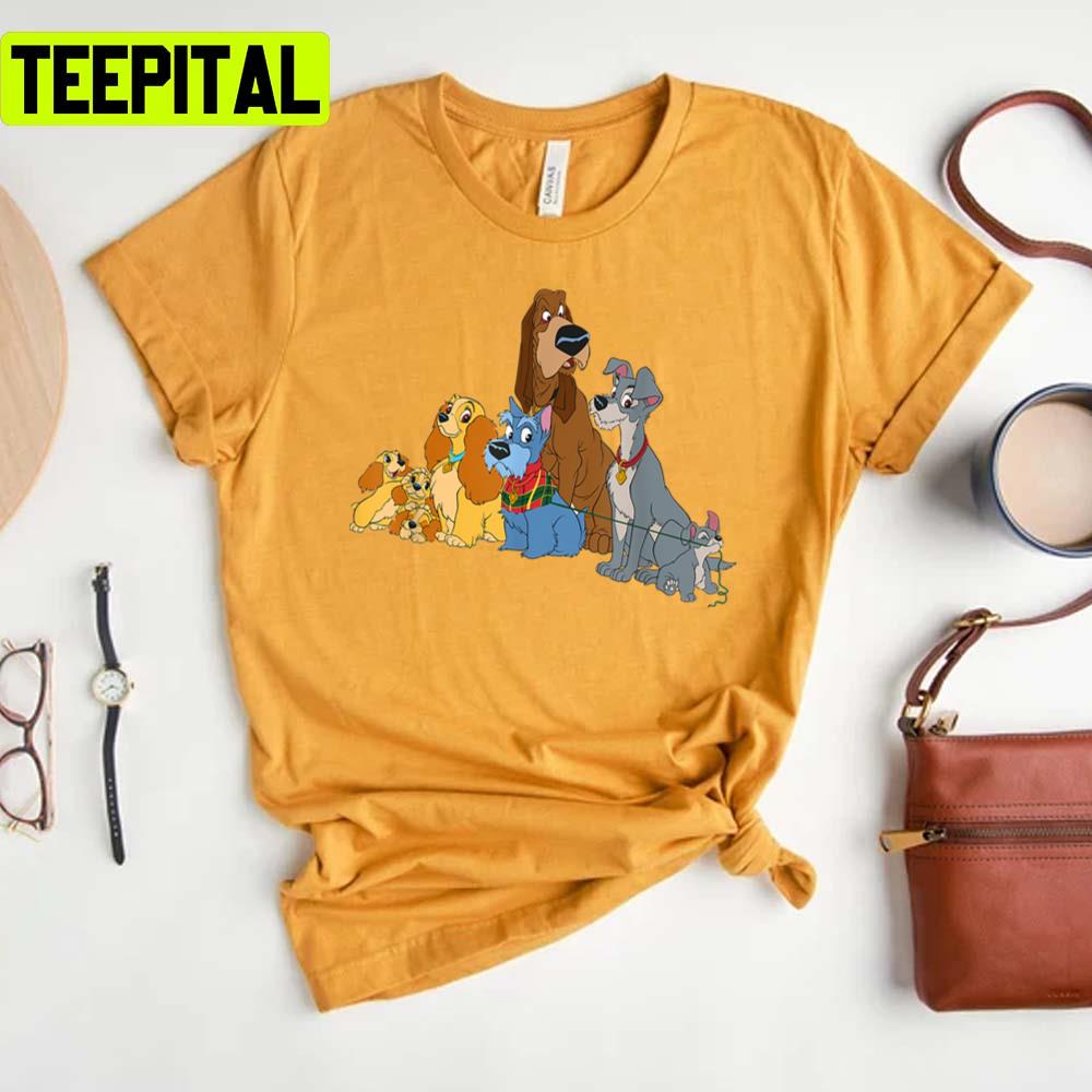 Cute Dogs Design Lady And The Tramp Unisex T-Shirt Cute Dogs Design Lady And The Tramp Unisex T-Shirt