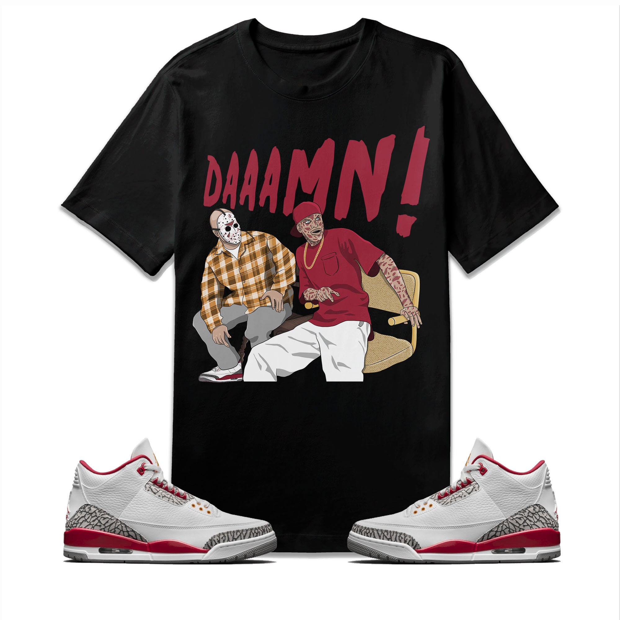 Daaamn Match Jordan 3 Retro Cardinal Red Unisex T-Shirt Daaamn Match Jordan 3 Retro Cardinal Red Unisex T-Shirt