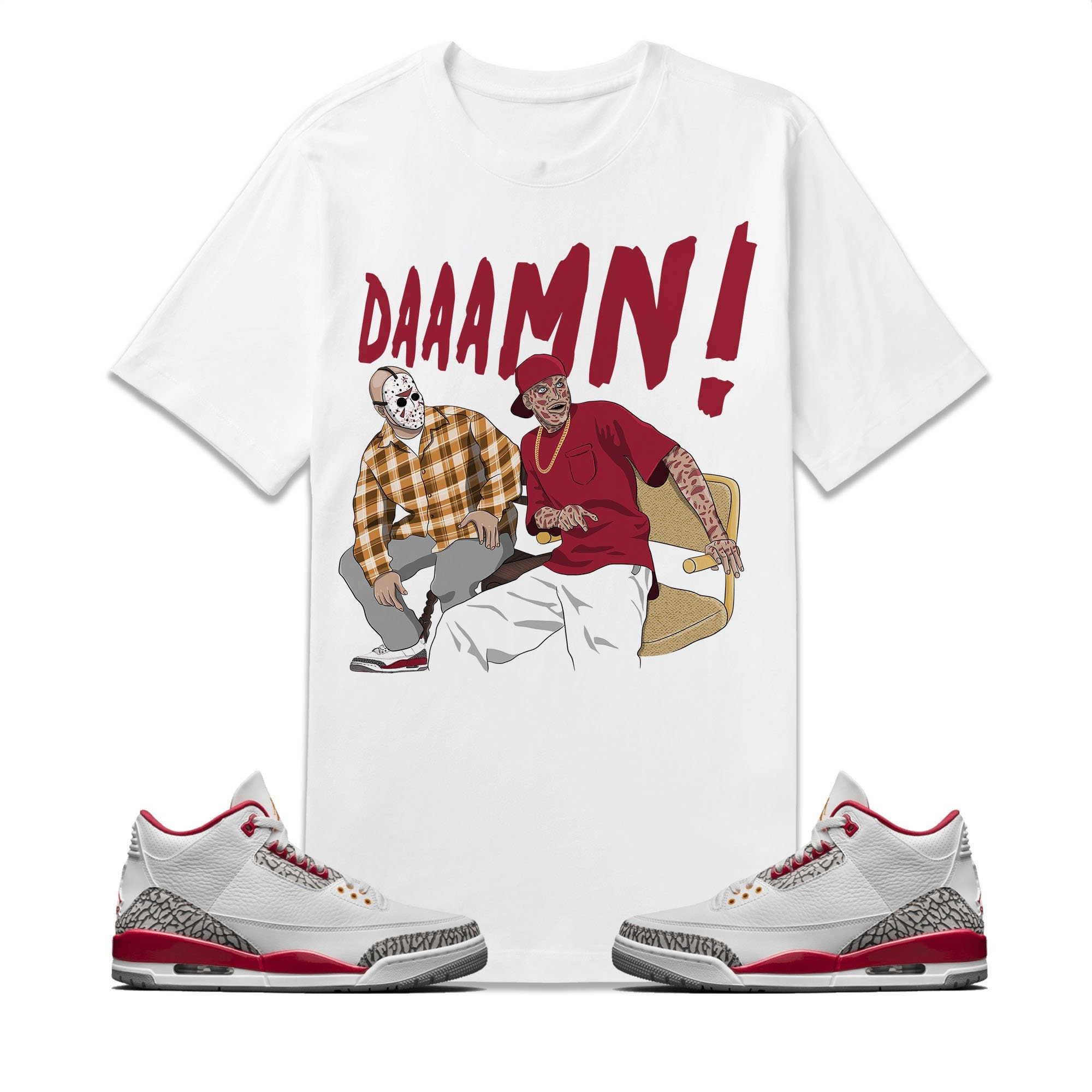 Daaamn Match Jordan 3 Retro Cardinal Red Unisex T-Shirt Daaamn Match Jordan 3 Retro Cardinal Red Unisex T-Shirt
