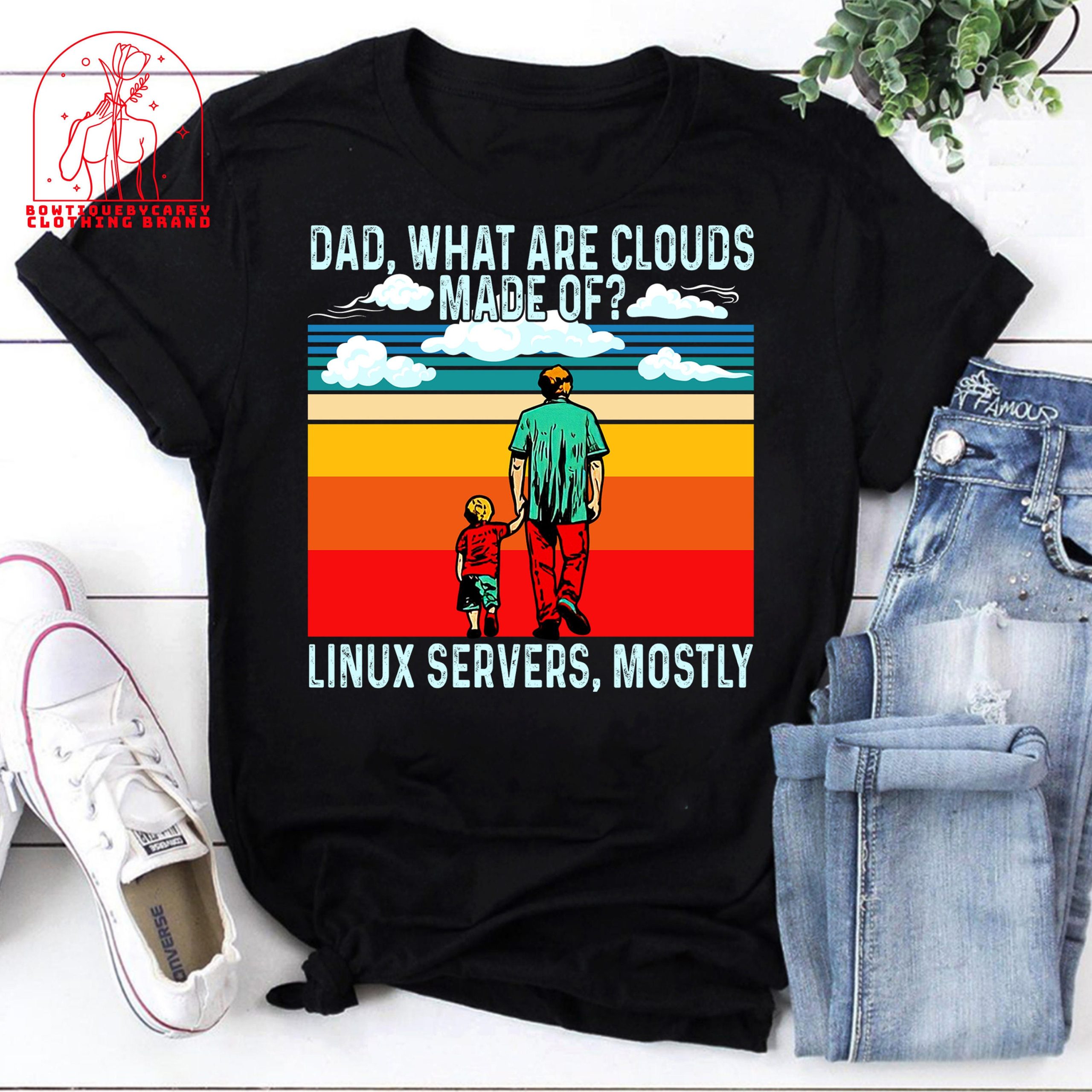 Dad What Are Clouds Made Of Linux Servers Mostly Unisex T-Shirt Dad What Are Clouds Made Of Linux Servers Mostly Unisex T-Shirt