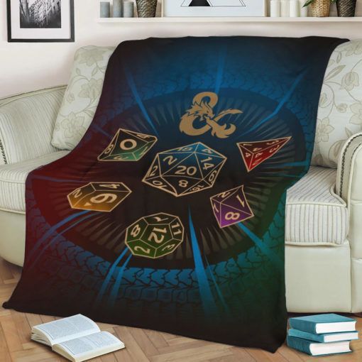 Dice Set Blue Best Seller Fleece Blanket Throw Blanket Gift Dice Set Blue Best Seller Fleece Blanket Throw Blanket Gift