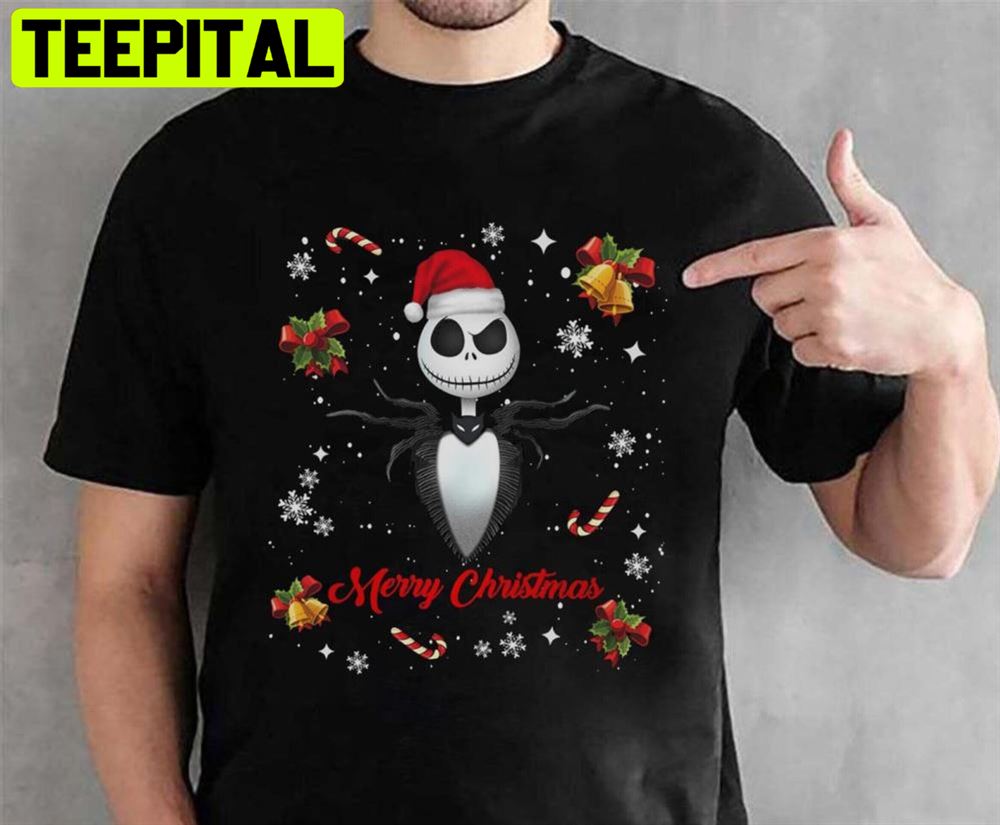 Disney Jack Skellington Nightmare Before Christmas Merry Christmas Unisex T-Shirt Disney Jack Skellington Nightmare Before Christmas Merry Christmas Unisex T-Shirt