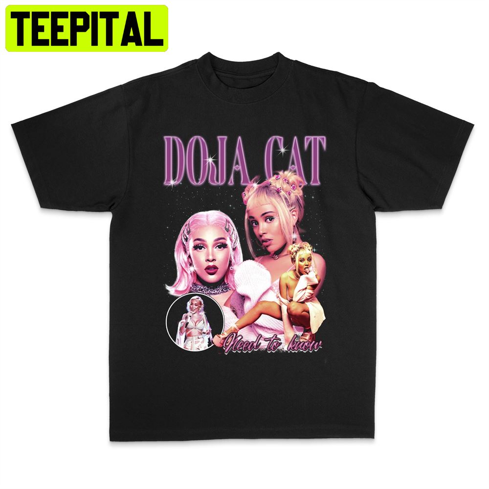 Doja Cat Vintage Black Rap Tee 90's Inspired Retro Unisex T-Shirt Doja Cat Vintage Black Rap Tee 90's Inspired Retro Unisex T-Shirt