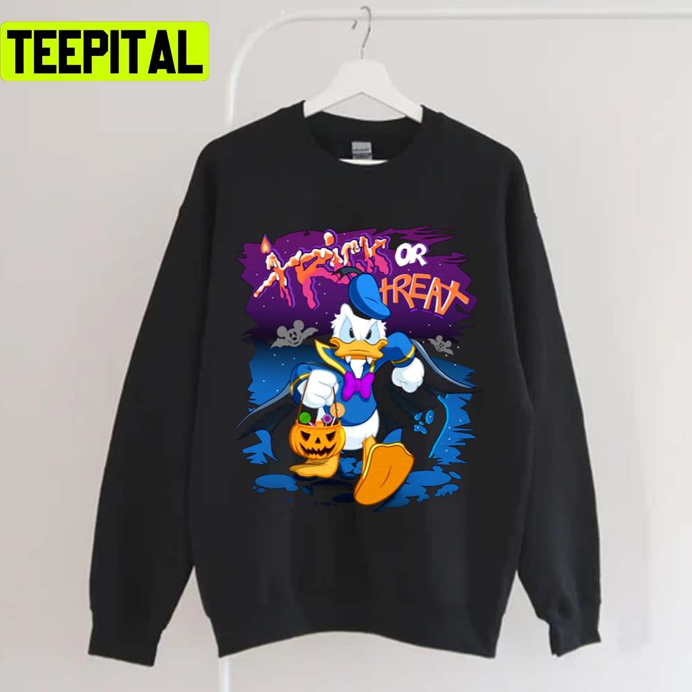 Donald Halloween Duck Trick Or Treat Design For Halloween Unisex T-Shirt Donald Halloween Duck Trick Or Treat Design For Halloween Unisex T-Shirt