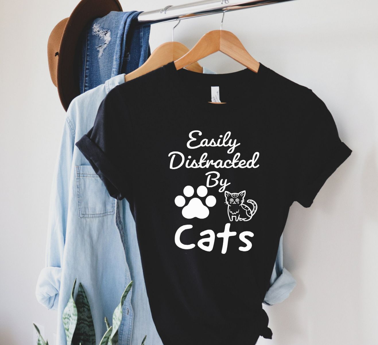 Easily Distracted by Cats Shirt Easily Distracted by Cats Shirt