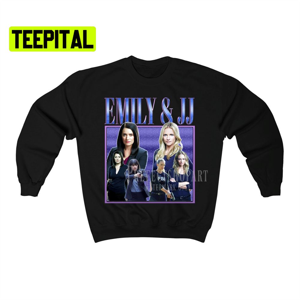 Emily Prentiss and JJ Retro Vintage Art Unisex Sweatshirt Emily Prentiss and JJ Retro Vintage Art Unisex Sweatshirt