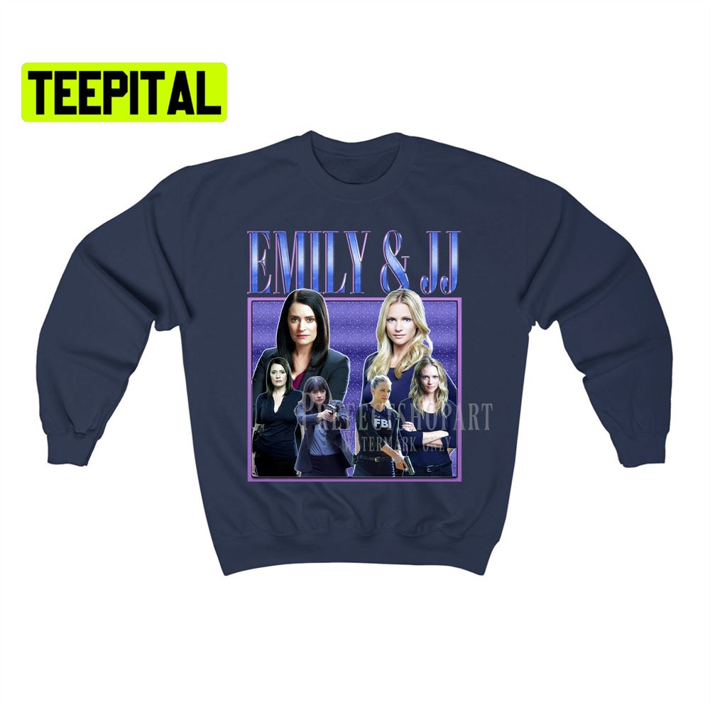 Emily Prentiss and JJ Retro Vintage Art Unisex Sweatshirt Emily Prentiss and JJ Retro Vintage Art Unisex Sweatshirt