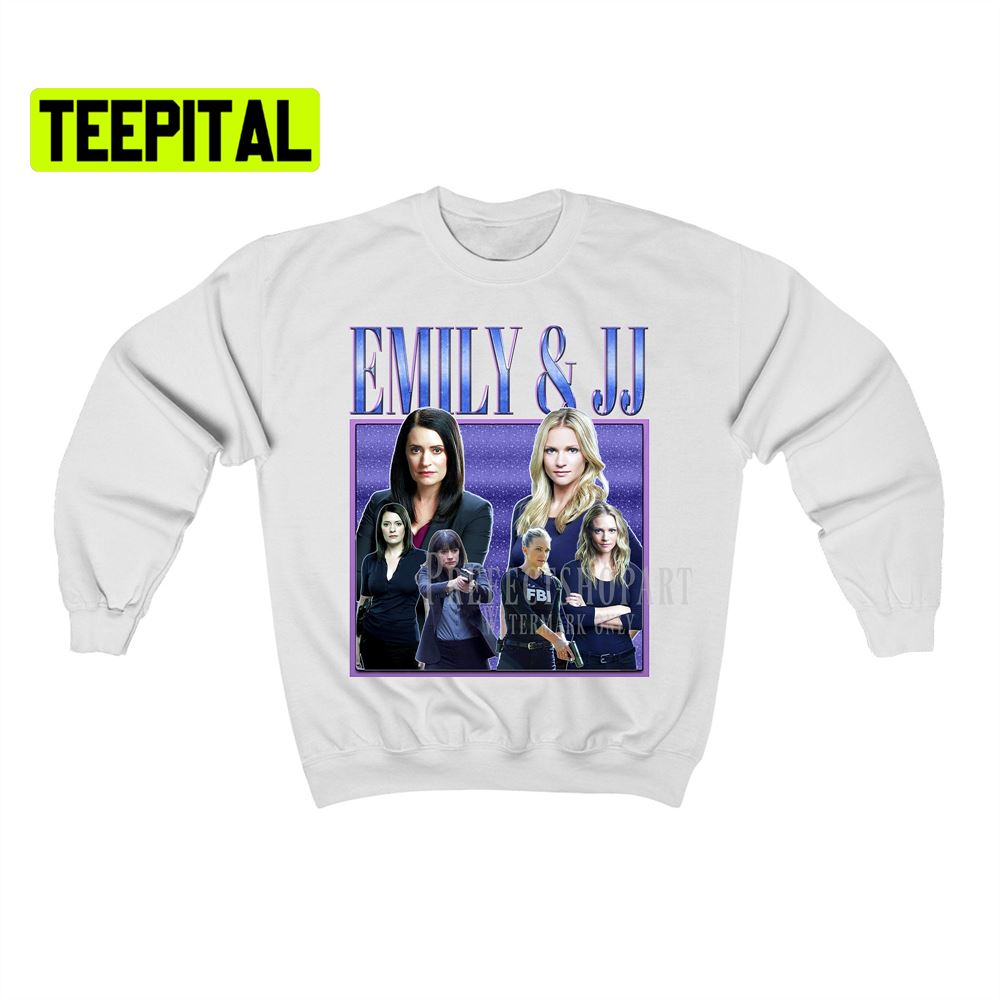 Emily Prentiss and JJ Retro Vintage Art Unisex Sweatshirt Emily Prentiss and JJ Retro Vintage Art Unisex Sweatshirt