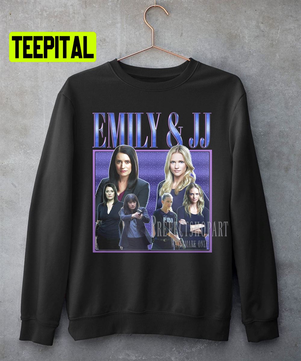 Emily Prentiss and JJ Retro Vintage Art Unisex Sweatshirt Emily Prentiss and JJ Retro Vintage Art Unisex Sweatshirt