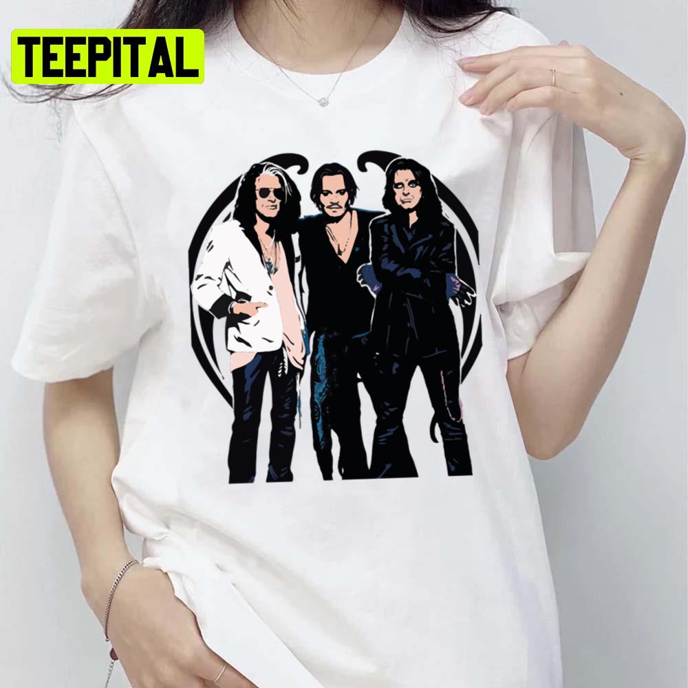 Fan Art Hollywood Vampires Johnny Depp Unisex T-Shirt Fan Art Hollywood Vampires Johnny Depp Unisex T-Shirt