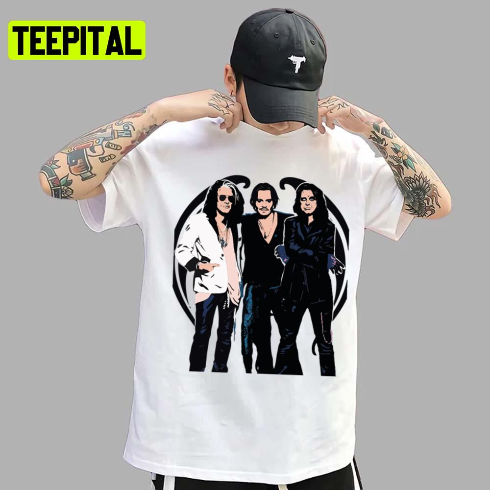 Fan Art Hollywood Vampires Johnny Depp Unisex T-Shirt Fan Art Hollywood Vampires Johnny Depp Unisex T-Shirt