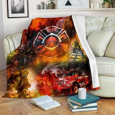 Firefighter Fleece Blanket Throw Blanket Gift Firefighter Fleece Blanket Throw Blanket Gift