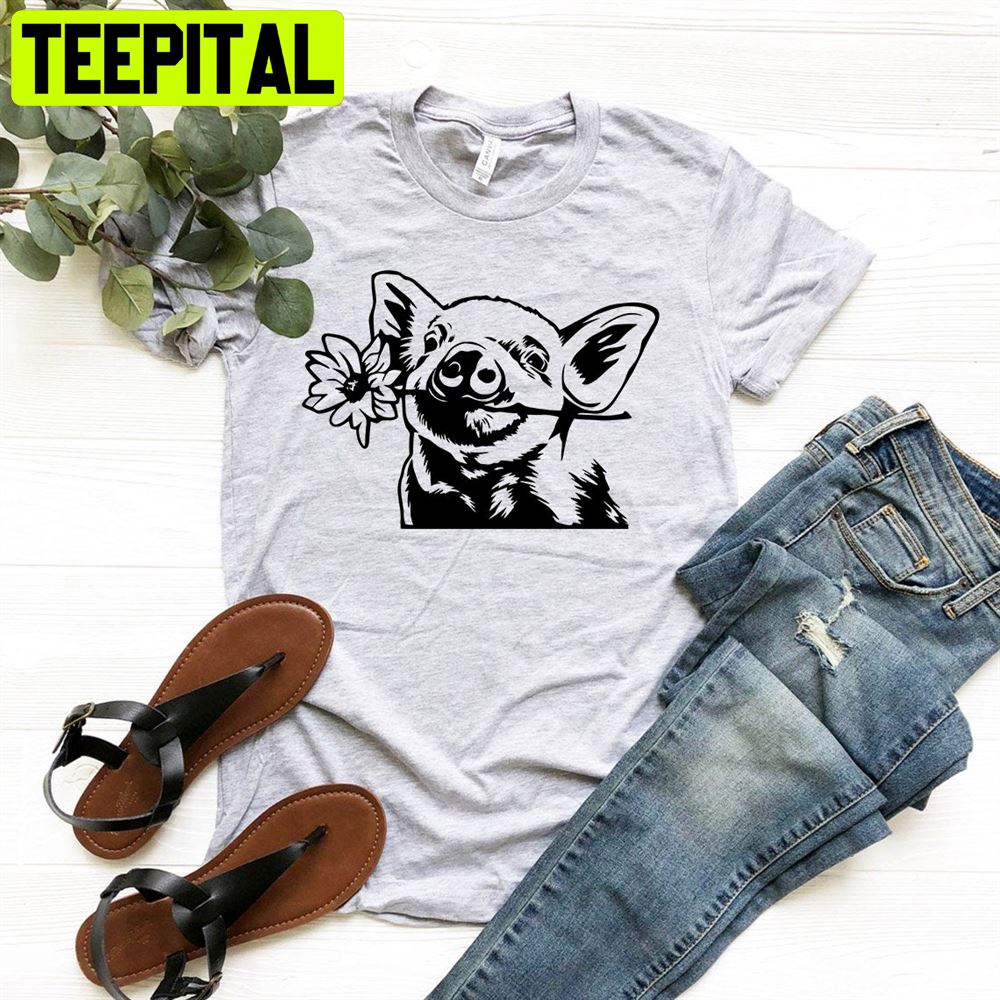 Floral Pig Flower Pig Unisex T-Shirt Floral Pig Flower Pig Unisex T-Shirt