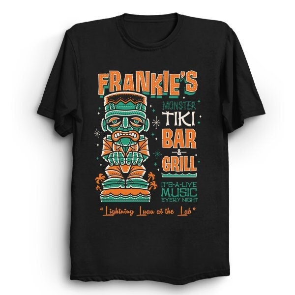 Frankenstein Creepy Cute Tiki Lounge Hawaii Vacation Surf Monster Unisex T-Shirt Frankenstein Creepy Cute Tiki Lounge Hawaii Vacation Surf Monster Unisex T-Shirt