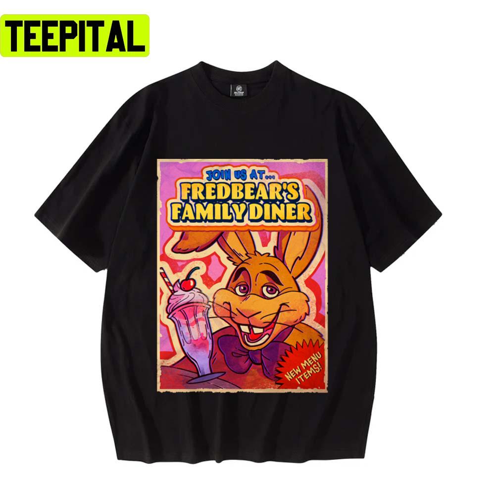 Freddy's Family Diner Rabbit Security Breach Graphic Unisex T-Shirt Freddy's Family Diner Rabbit Security Breach Graphic Unisex T-Shirt