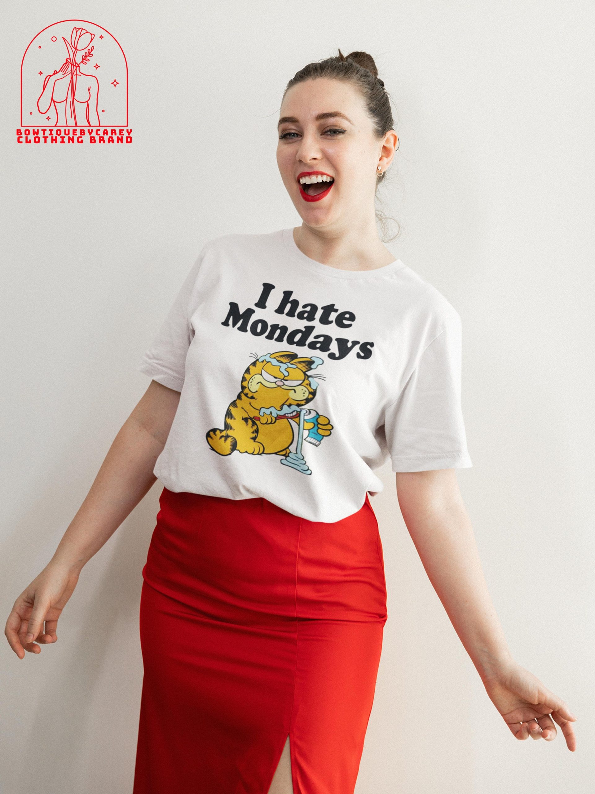 Garfield I Hate Mondays Cat Cat Lovers Kitten Garfield Unisex T-Shirt Garfield I Hate Mondays Cat Cat Lovers Kitten Garfield Unisex T-Shirt