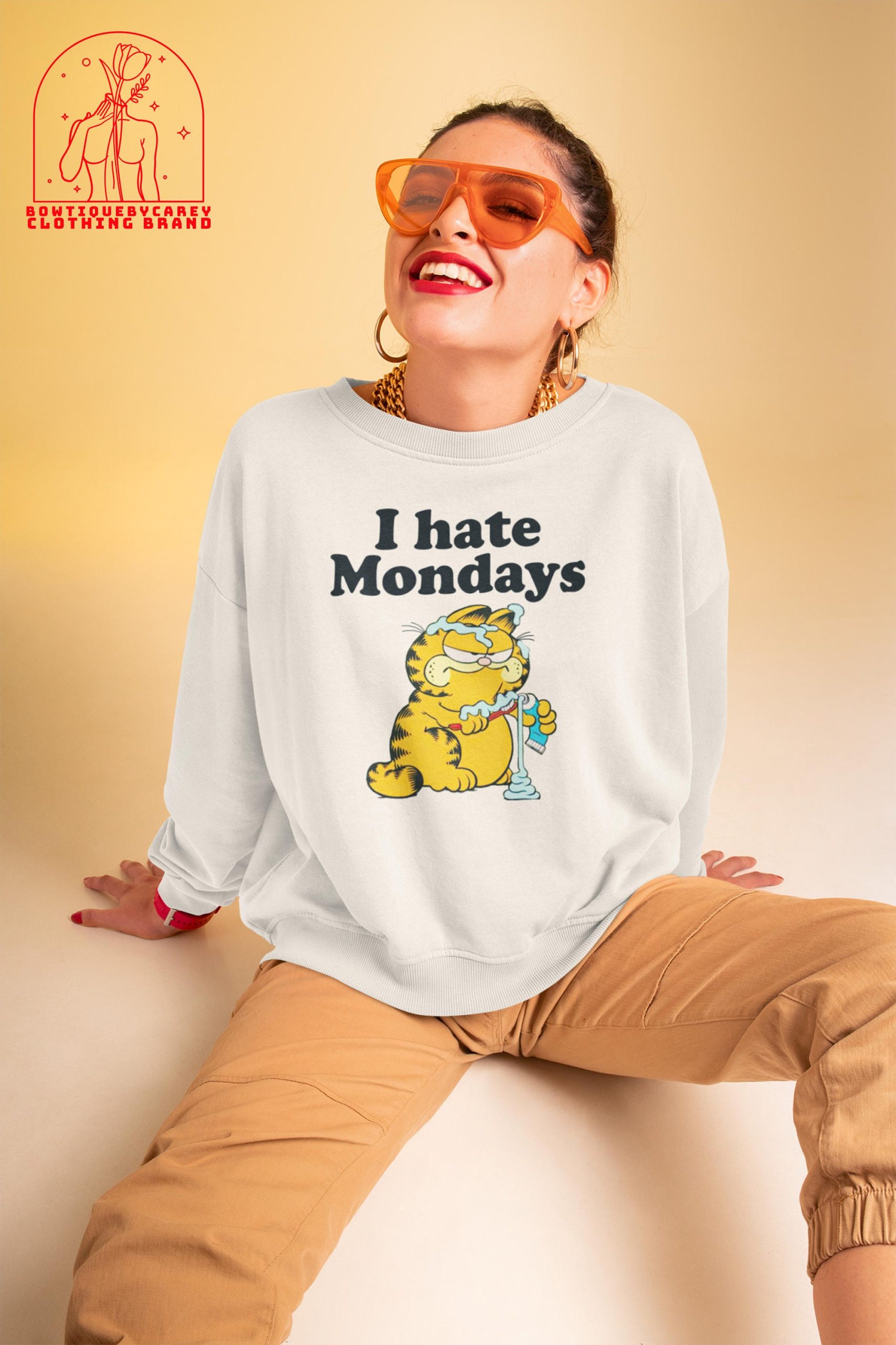 Garfield I Hate Mondays Cat Cat Lovers Kitten Garfield Unisex T-Shirt Garfield I Hate Mondays Cat Cat Lovers Kitten Garfield Unisex T-Shirt