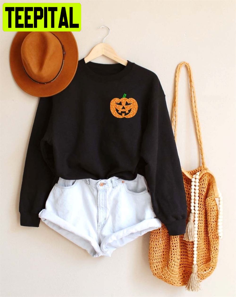 Glitter Pumpkin Halloween Unisex Sweatshirt Glitter Pumpkin Halloween Unisex Sweatshirt
