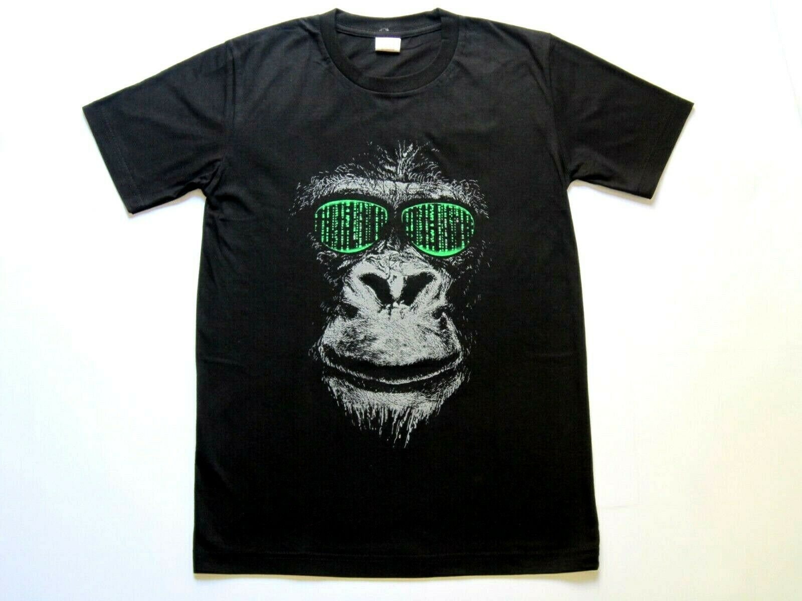 Gorilla Monkey Ape Matrix Glasses Banksy Inspired Graphic Unisex T-Shirt Gorilla Monkey Ape Matrix Glasses Banksy Inspired Graphic Unisex T-Shirt