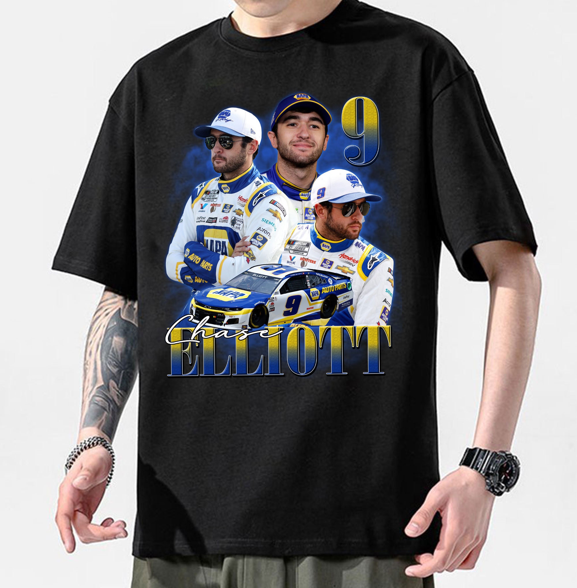 Graphic Print On Chest Hendrick Napa Nascar Racing Formula 1 F1 Chase Elliot Motorsports Shirt Graphic Print On Chest Hendrick Napa Nascar Racing Formula 1 F1 Chase Elliot Motorsports Shirt